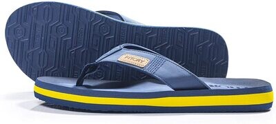 FITORY Herren-Flip-Flops Zehentrenner blau-gelb Gr. 42