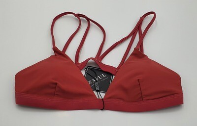 ZAFUL Damen Bikini Set gepolstert mit Spaghetti-Trägern und Tanga Bikini Höschen Gr. 38 rotbraun