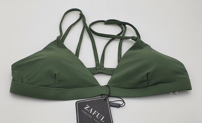 ZAFUL Damen Bikini Set gepolstert mit Spaghetti-Trägern und Tanga Bikini Höschen Gr. 38 grün