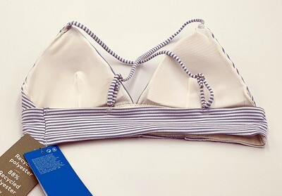 H&M Damen Bikini Top gepolstert mit Spaghetti-Trägern Gr. 40 blau-weiß gestreift