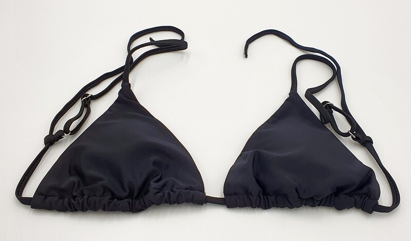 SheIn Damen Bikini-Set schwarz Spaghettiträger hoher Ausschnitt Tanga mit Seiten-Schnürung Gr. M
