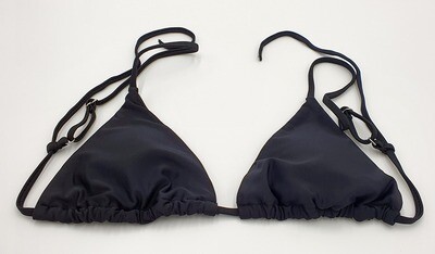 SheIn Damen Bikini-Set schwarz Spaghettiträger hoher Ausschnitt Tanga mit Seiten-Schnürung Gr. M