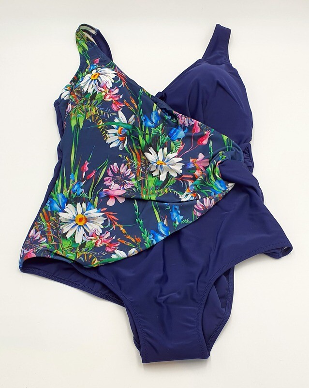 Italienischer Badeanzug Anna marine-floral Damen Gr. 46
