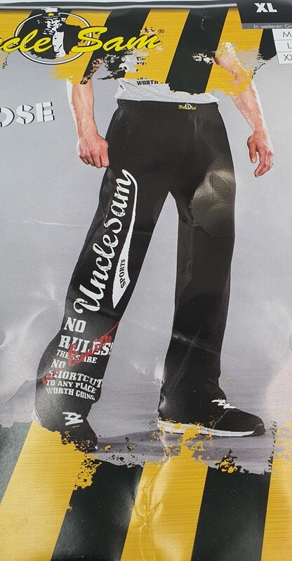Uncle Sam Jogginghose Bodyhose Trainingshose Sweathose Herren schwarz XL (Gr.56/58)