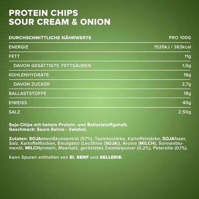 IronMaxx Protein Chips 40 Sour Cream & Onion 1x50g