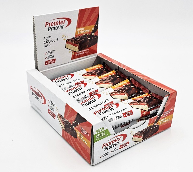 Premier Protein Soft Crunch Bar Strawberry Erdbeer Yoghurt 12x45g