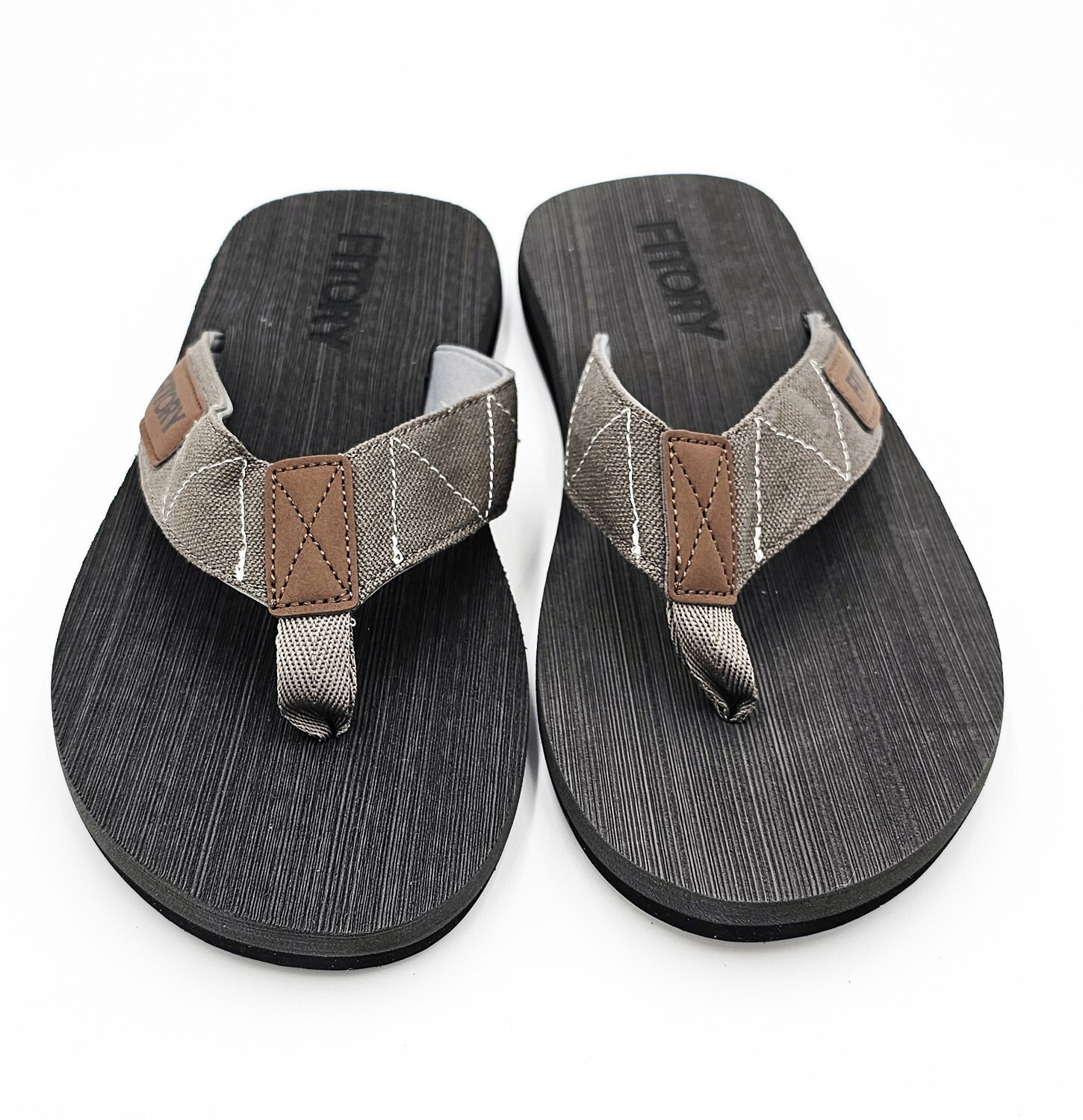 FITORY Herren-Flip-Flops Zehentrenner grau-grau Gr. 42