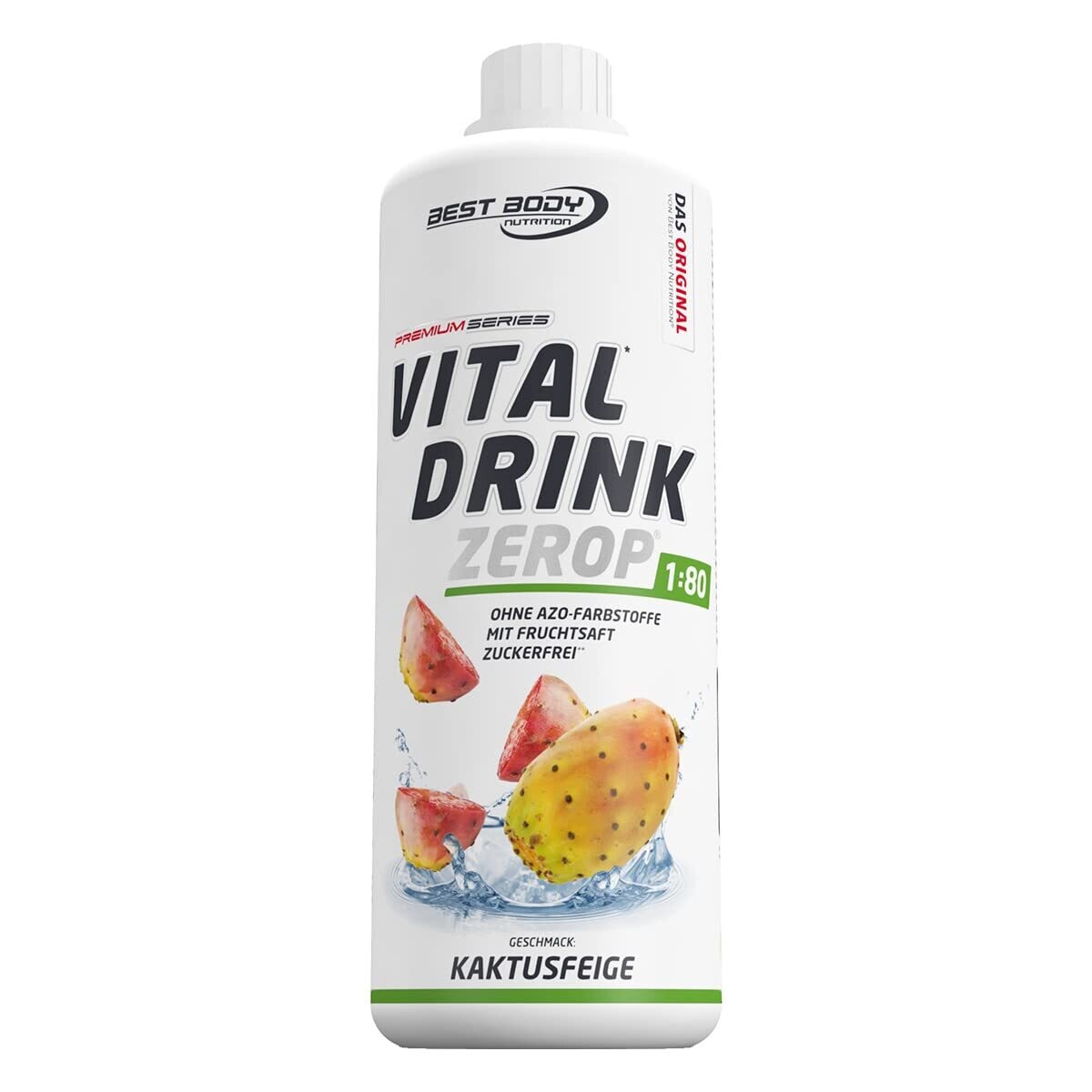 Getränkekonzentrat zuckerfrei Best Body Nutrition Vital Drink ZEROP® - Kaktusfeige 1:80 1 Liter ergibt 80 Liter Fertiggetränk