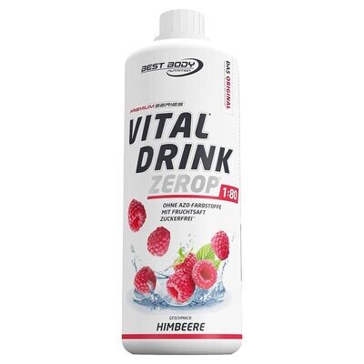 Getränkekonzentrat zuckerfrei Best Body Nutrition Vital Drink ZEROP® - Himbeere 1:80 1 Liter ergibt 80 Liter Fertiggetränk