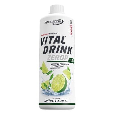 Getränkekonzentrat zuckerfrei Best Body Nutrition Vital Drink ZEROP® - Grüntee-Limette 1:80 1 Liter ergibt 80 Liter Fertiggetränk