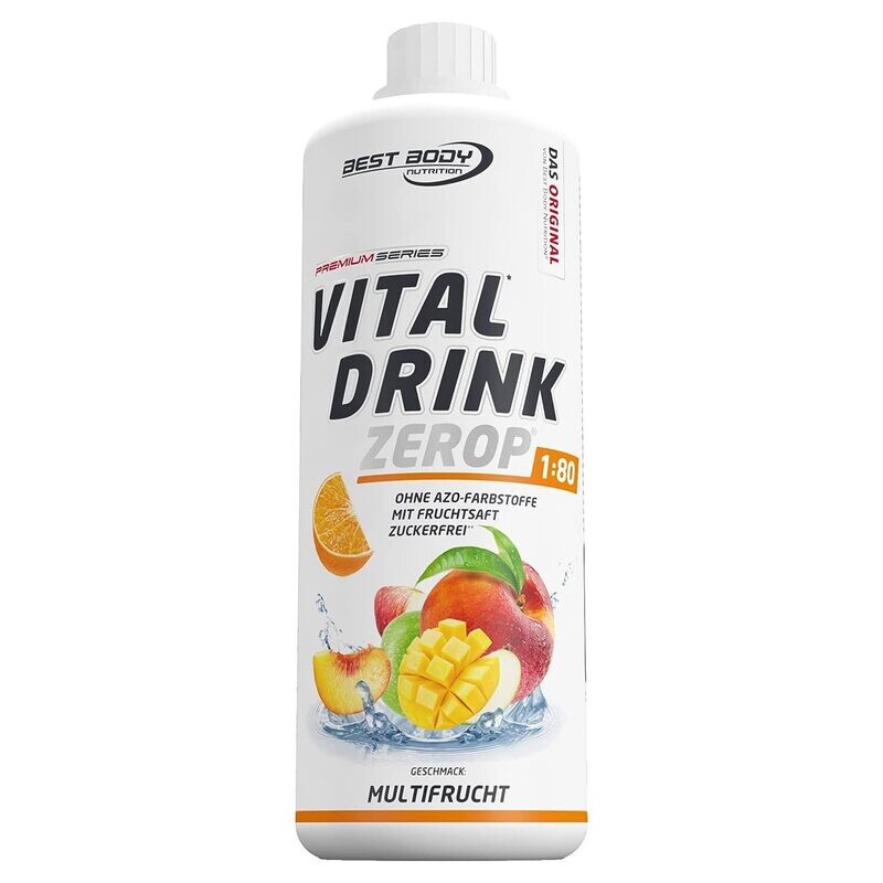 Getränkekonzentrat zuckerfrei Best Body Nutrition Vital Drink ZEROP® - Multifrucht 1:80 1 Liter ergibt 80 Liter Fertiggetränk