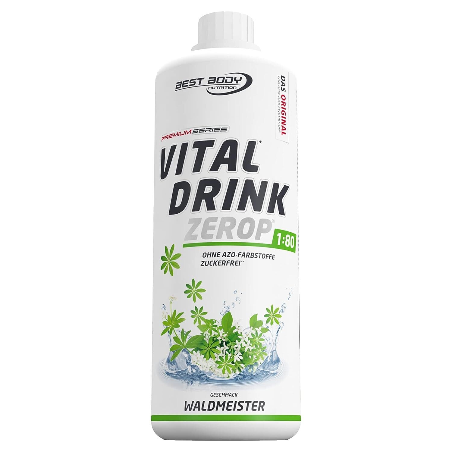 Getränkekonzentrat zuckerfrei Best Body Nutrition Vital Drink ZEROP® - Waldmeister 1:80 1 Liter ergibt 80 Liter Fertiggetränk