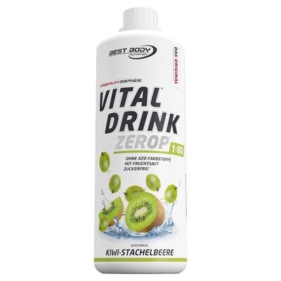 Getränkekonzentrat zuckerfrei Best Body Nutrition Vital Drink ZEROP® - Kiwi-Stachelbeere 1:80 1 Liter ergibt 80 Liter Fertiggetränk