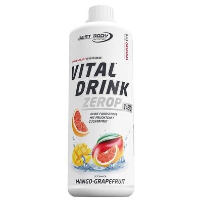 Getränkekonzentrat zuckerfrei Best Body Nutrition Vital Drink ZEROP® - Mango-Grapefruit 1:80 1 Liter ergibt 80 Liter Fertiggetränk