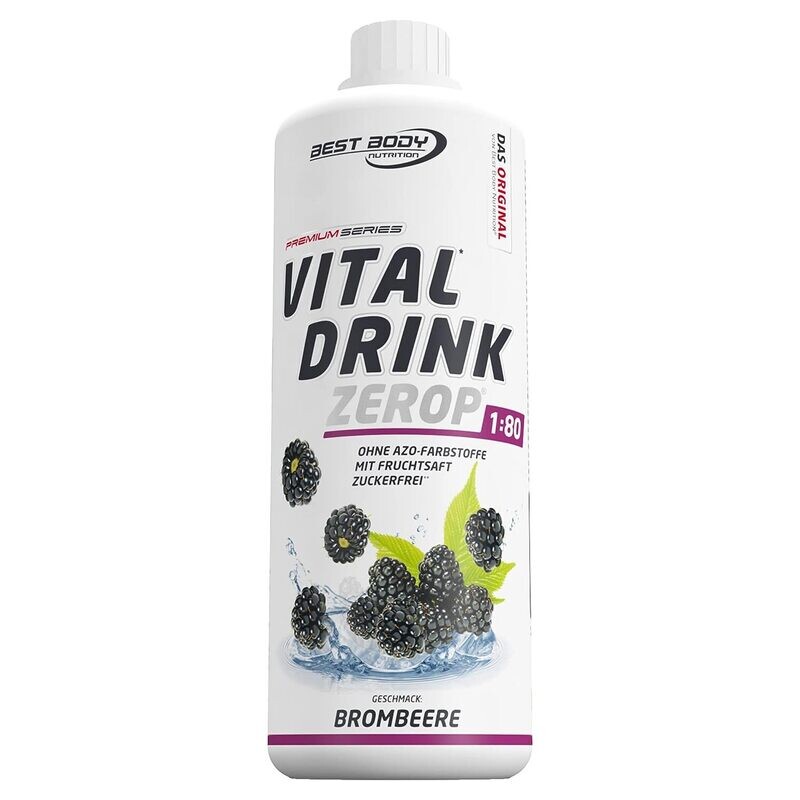 Getränkekonzentrat zuckerfrei Best Body Nutrition Vital Drink ZEROP® - Brombeere 1:80 1 Liter ergibt 80 Liter Fertiggetränk