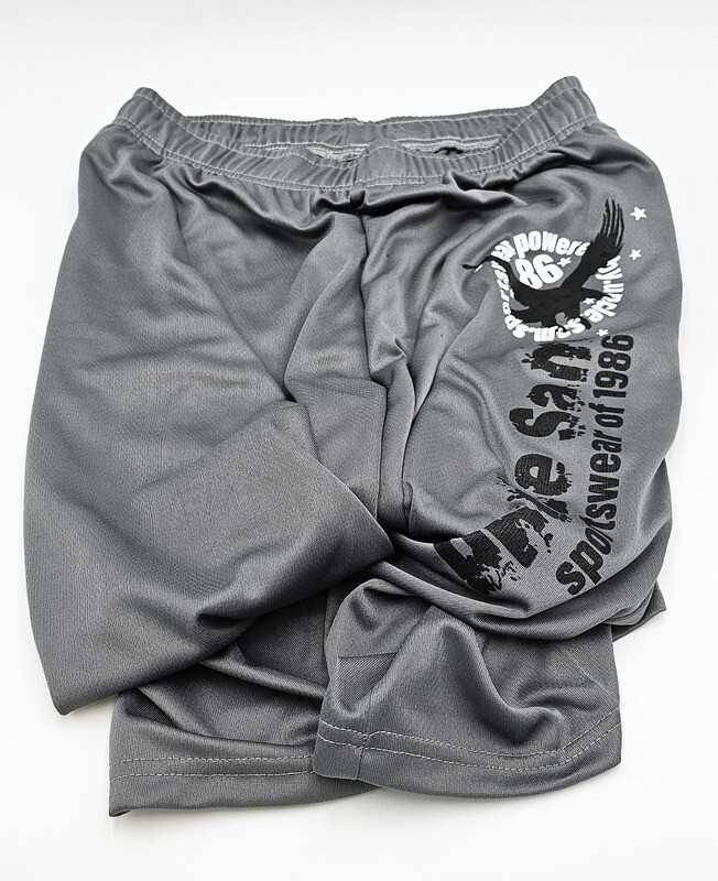 Uncle Sam Herren Bermuda 3/4 silbergrau L mit Logo Sportswear 1986