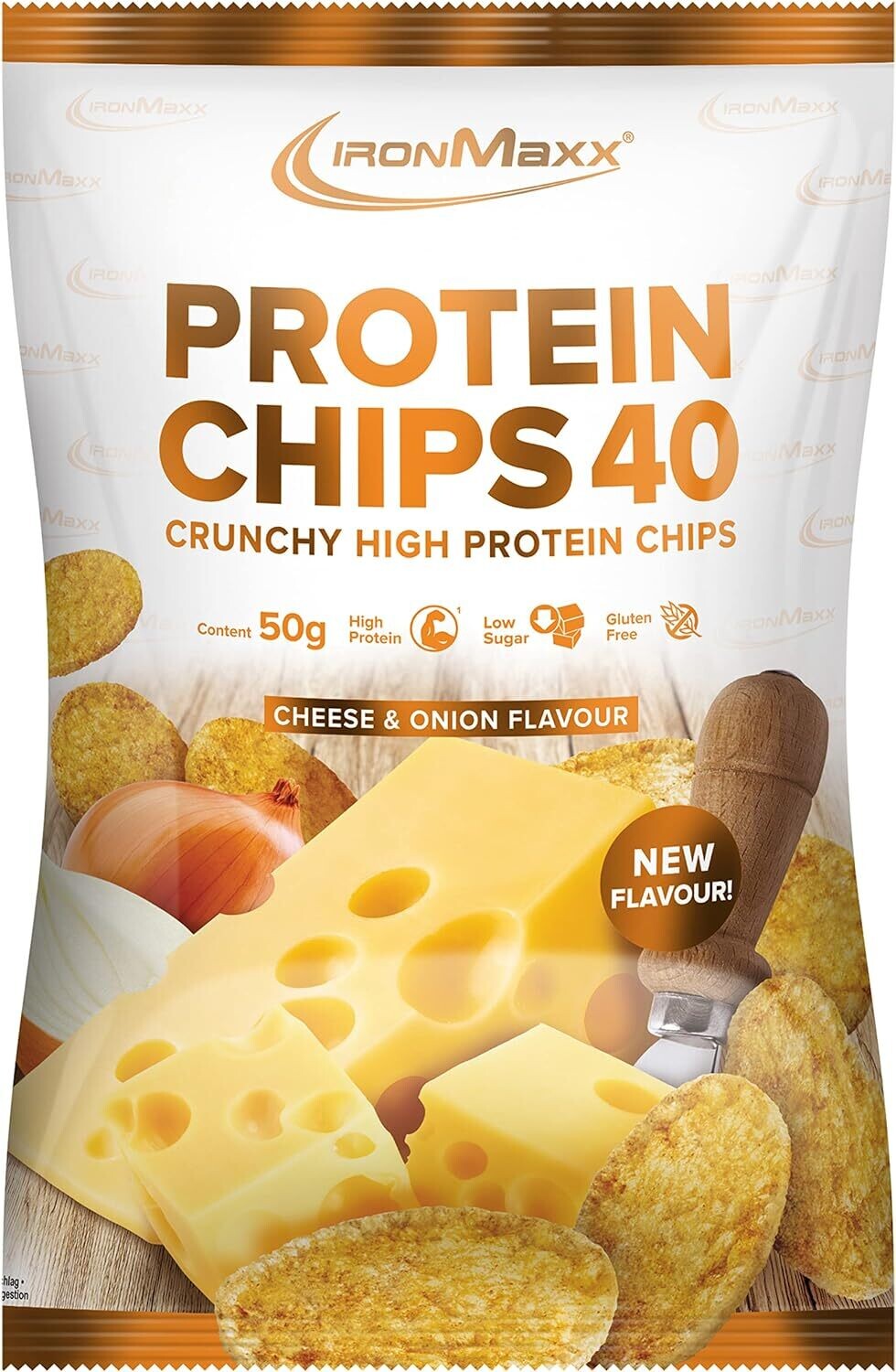 IronMaxx Protein Chips 40 Cheese & Onion 1x50g