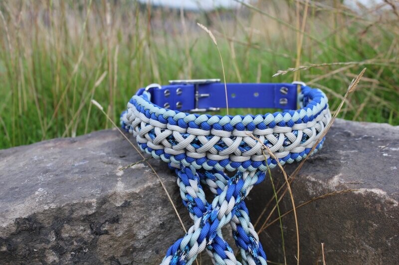 Blue and Grey Criss Cross Wide