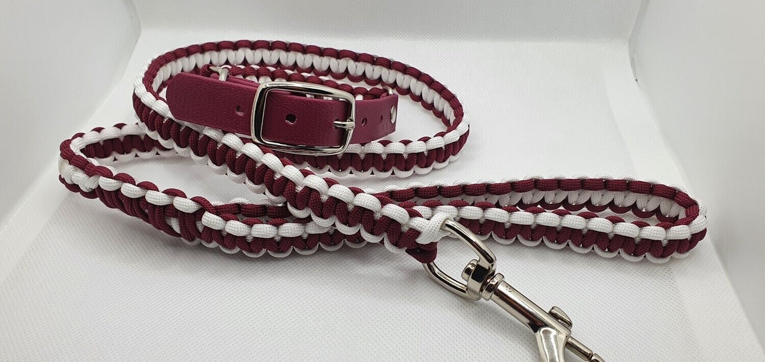 Burgundy and White