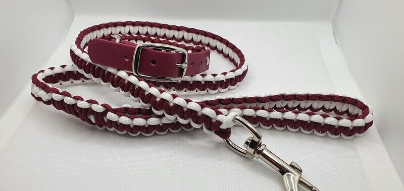 Burgundy and White