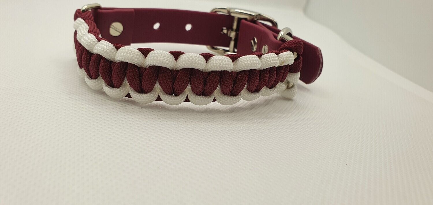 Burgundy and White