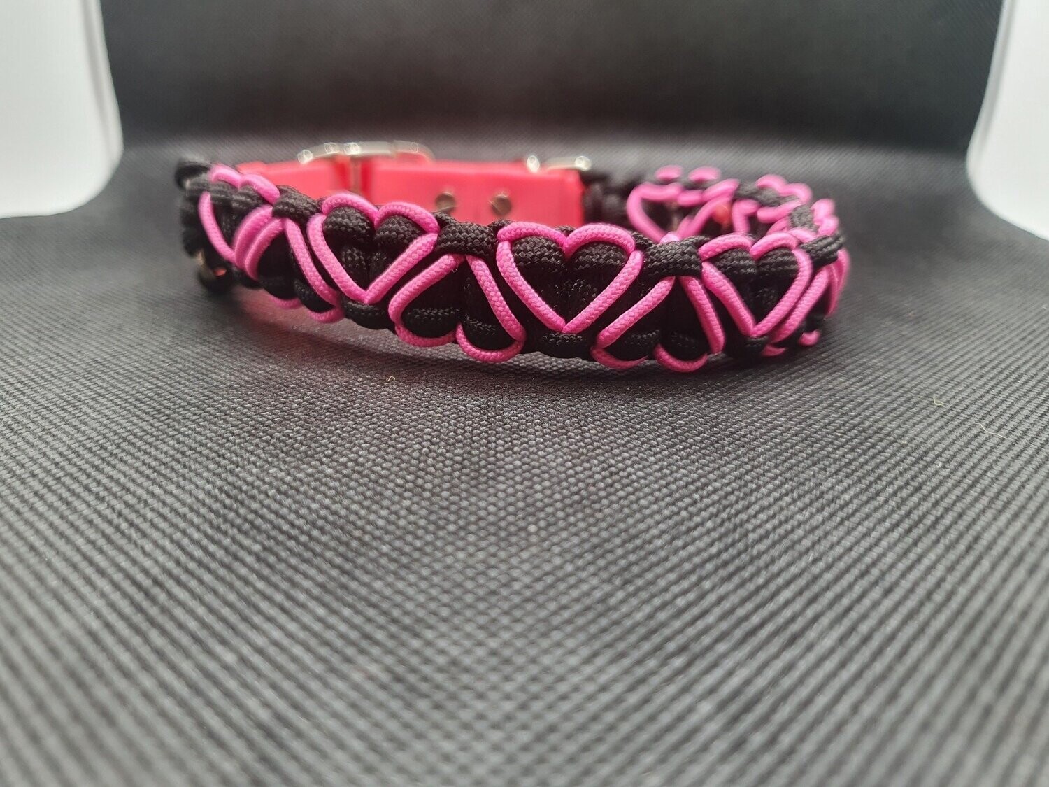 Black and Pink Heart Stitched