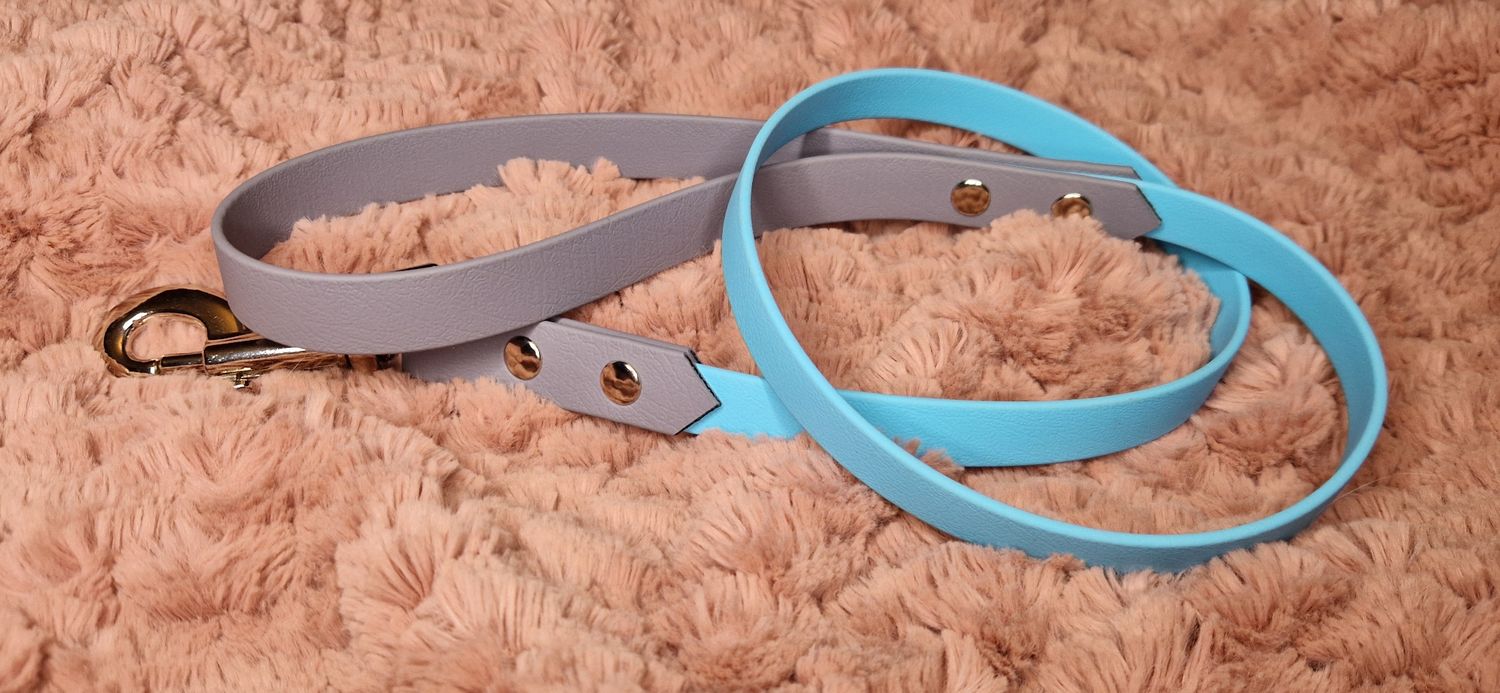 Biothane grey and light blue Biothane grey and light blue