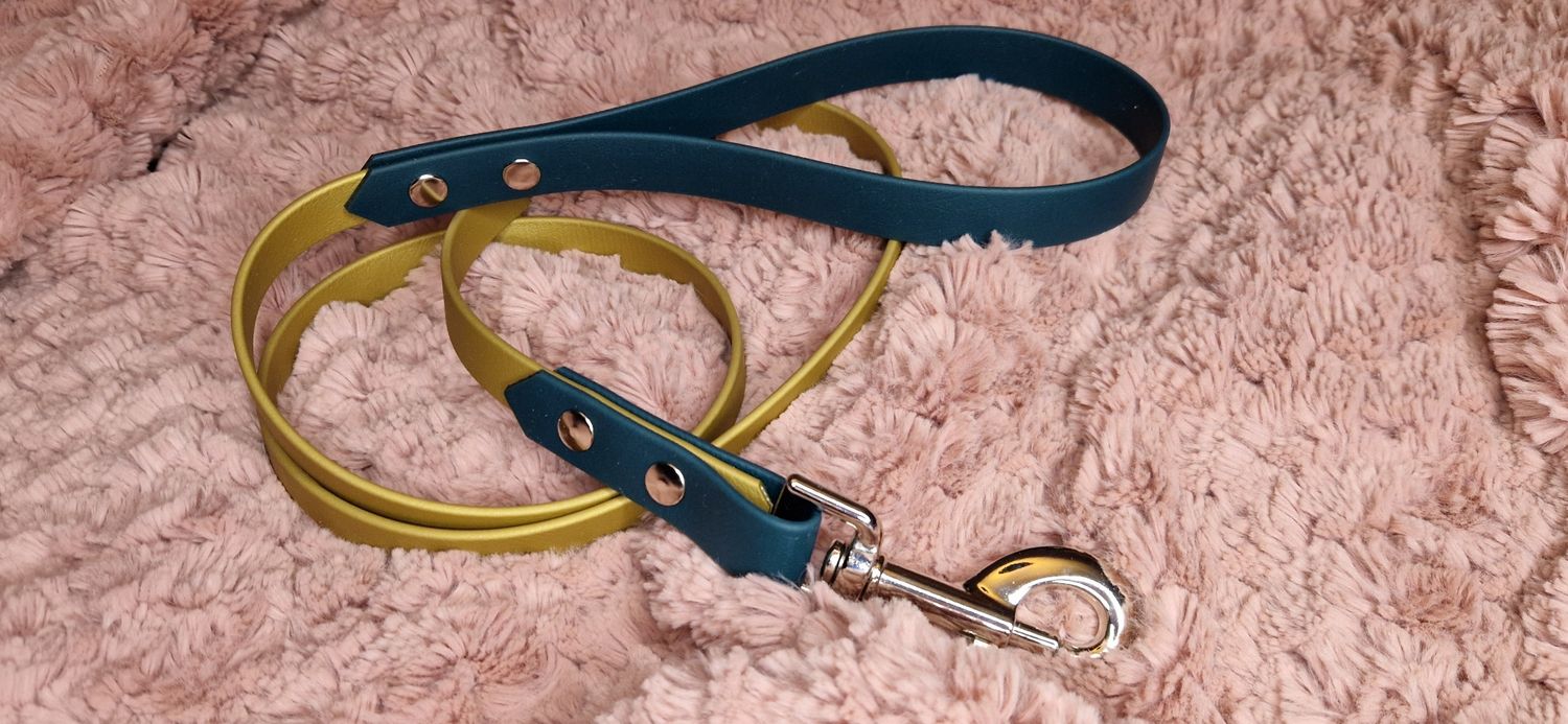 Biothane green and gold