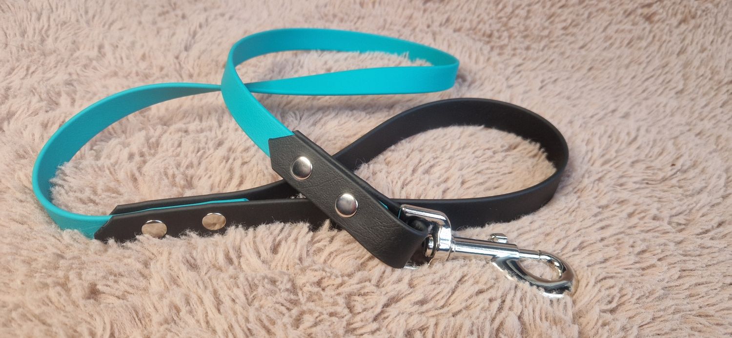 Biothane teal and black Biothane teal and black