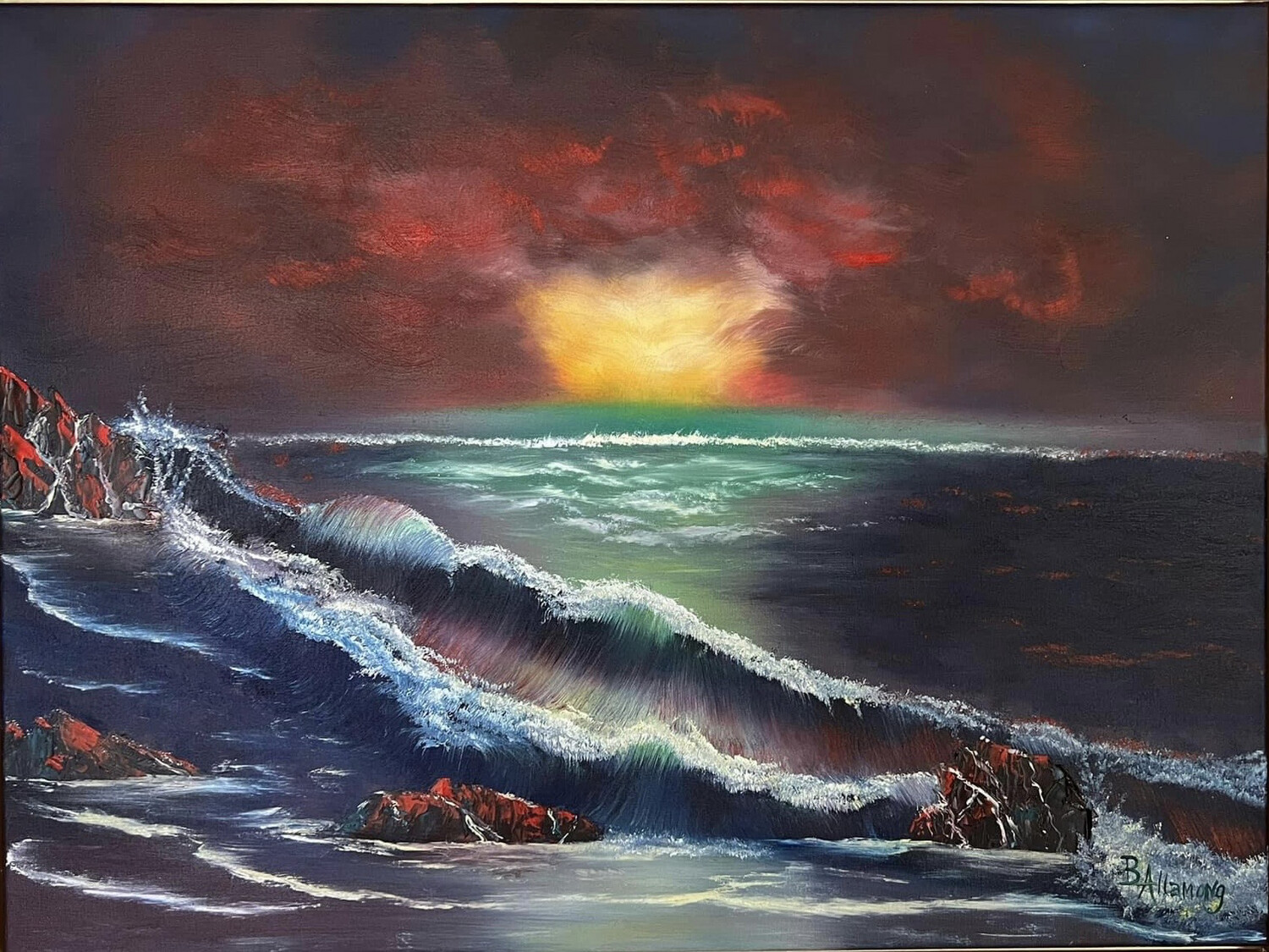 Sunset At The Ocean Giclee Print 8” x 10”