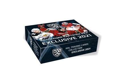 "Коллекция хоккейных карточек  КХЛ 2021 EXCLUSIVE" 1 бокс 22 упаковки.