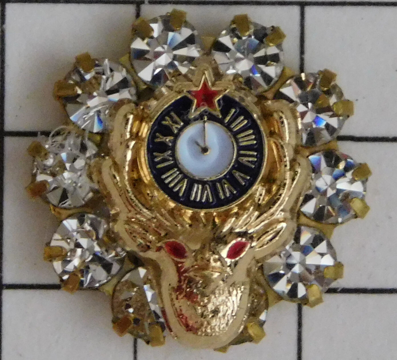 Emblem #1 Elk Head with Crystal Surround 