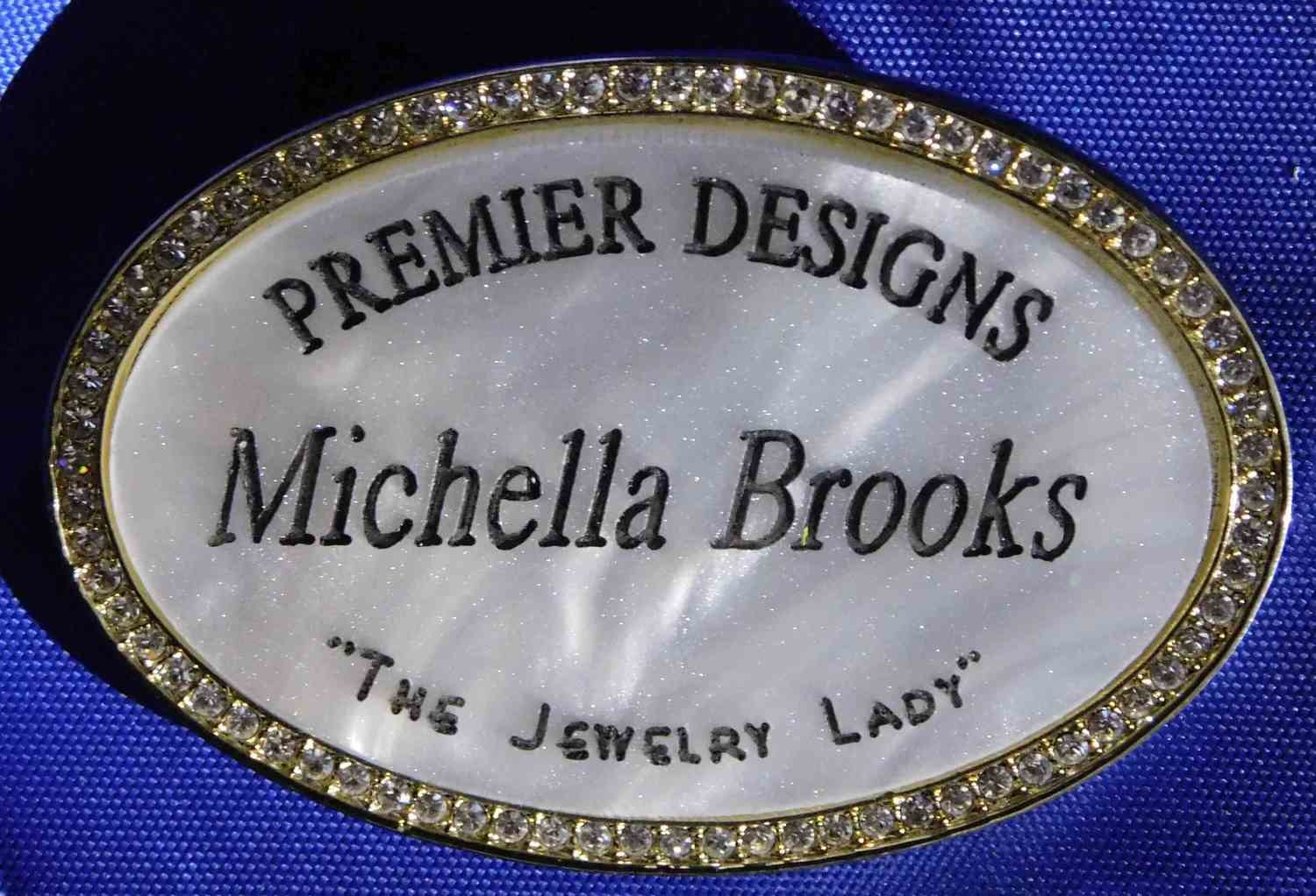 Faux Mother of Pearl Oval with Crystal Frame