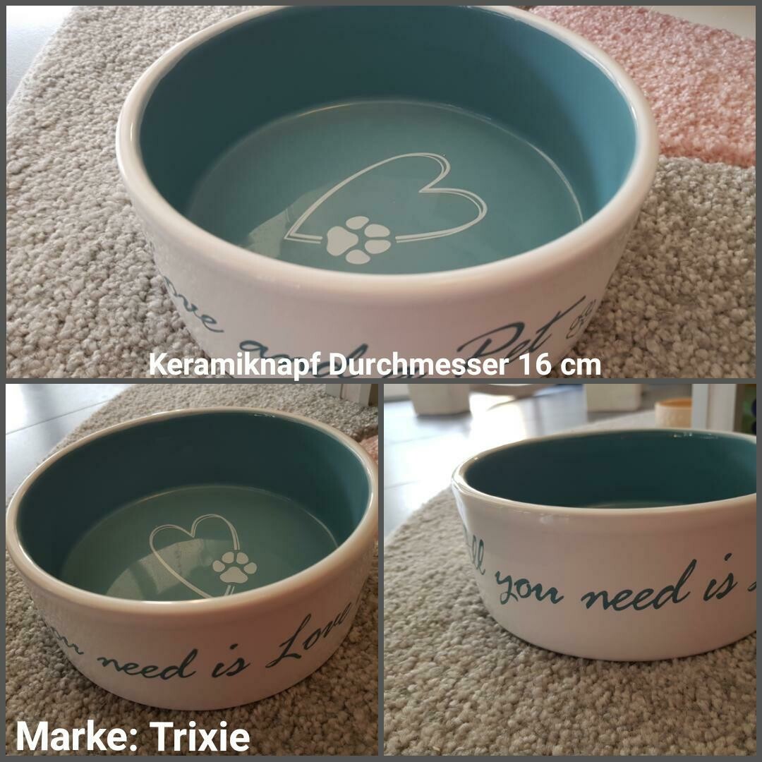 Keramiknapf Pet's Home / creme-hellblau 0.8 l / 16 cm