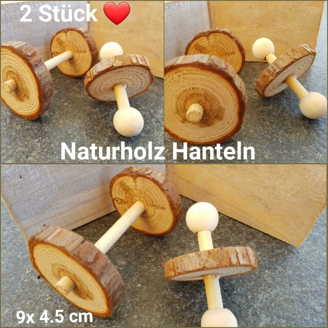 Naturholz-Hanteln (2 Stück)