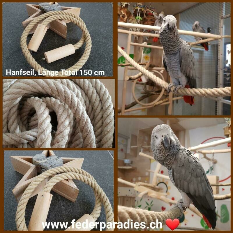 Hanfseil Natur, Länge total 150 cm