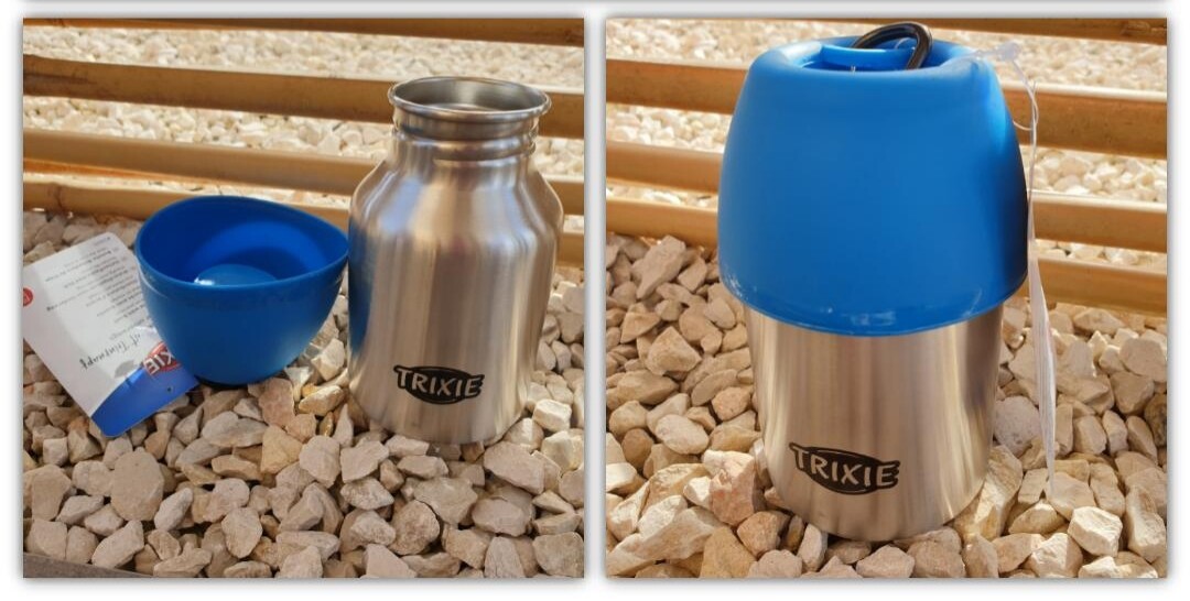 Trixie Friends on Tour Edelstahl-Flasche mit Trinknapf / 300 ml