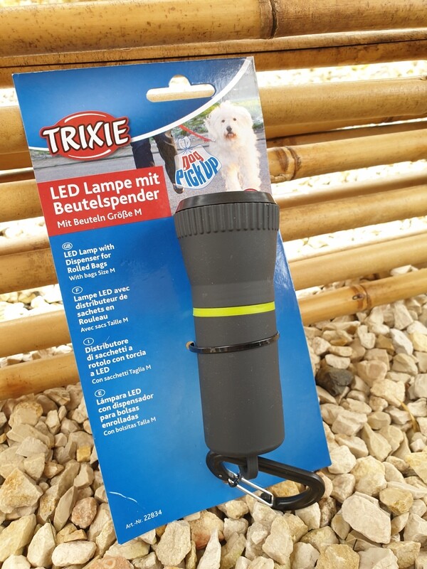 LED Lampe mit Beutelspender inkl. 1 Rolle / Total Länge 17 cm