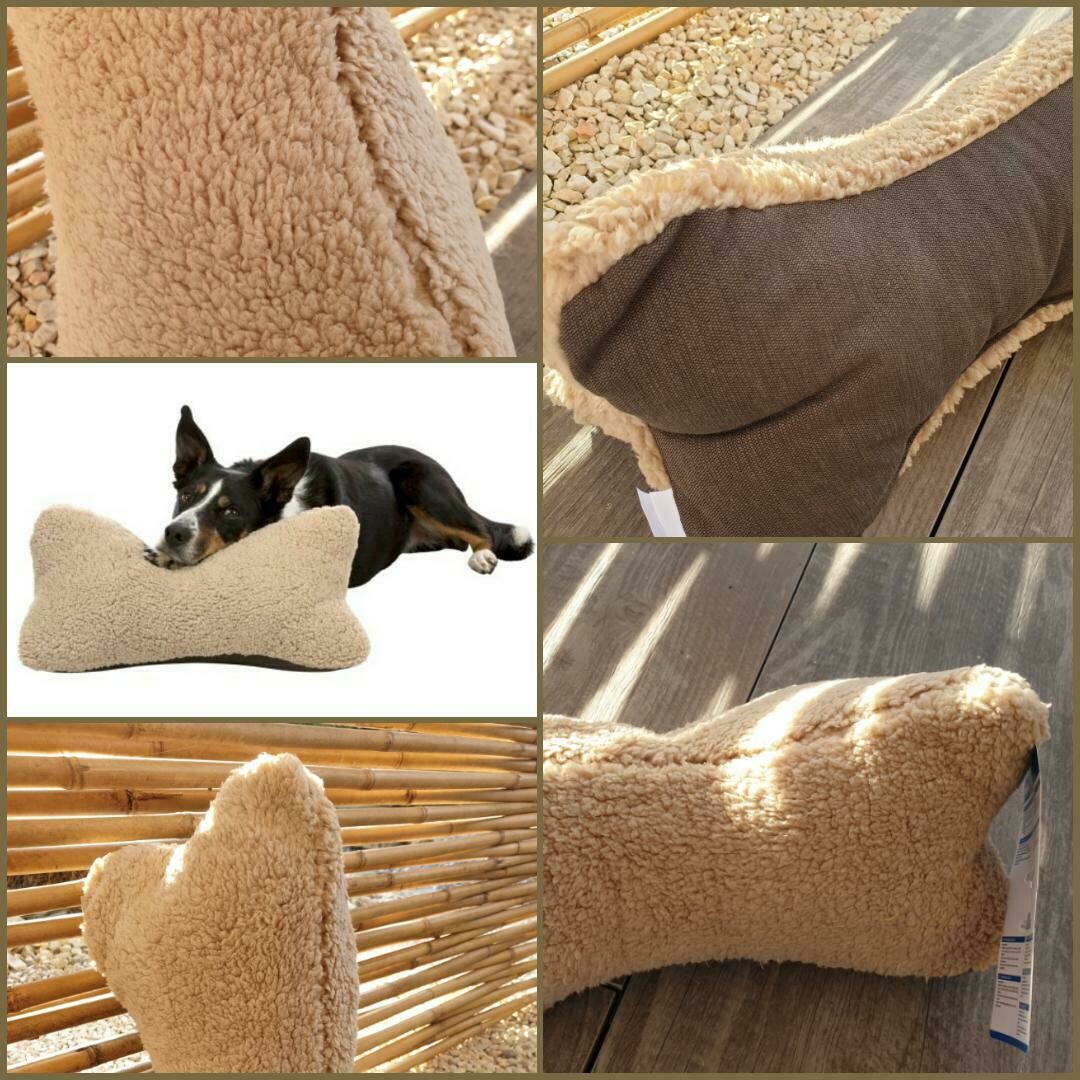 Kopfkissen Bendson beige-dunkelbraun, 40 cm× 22 cm