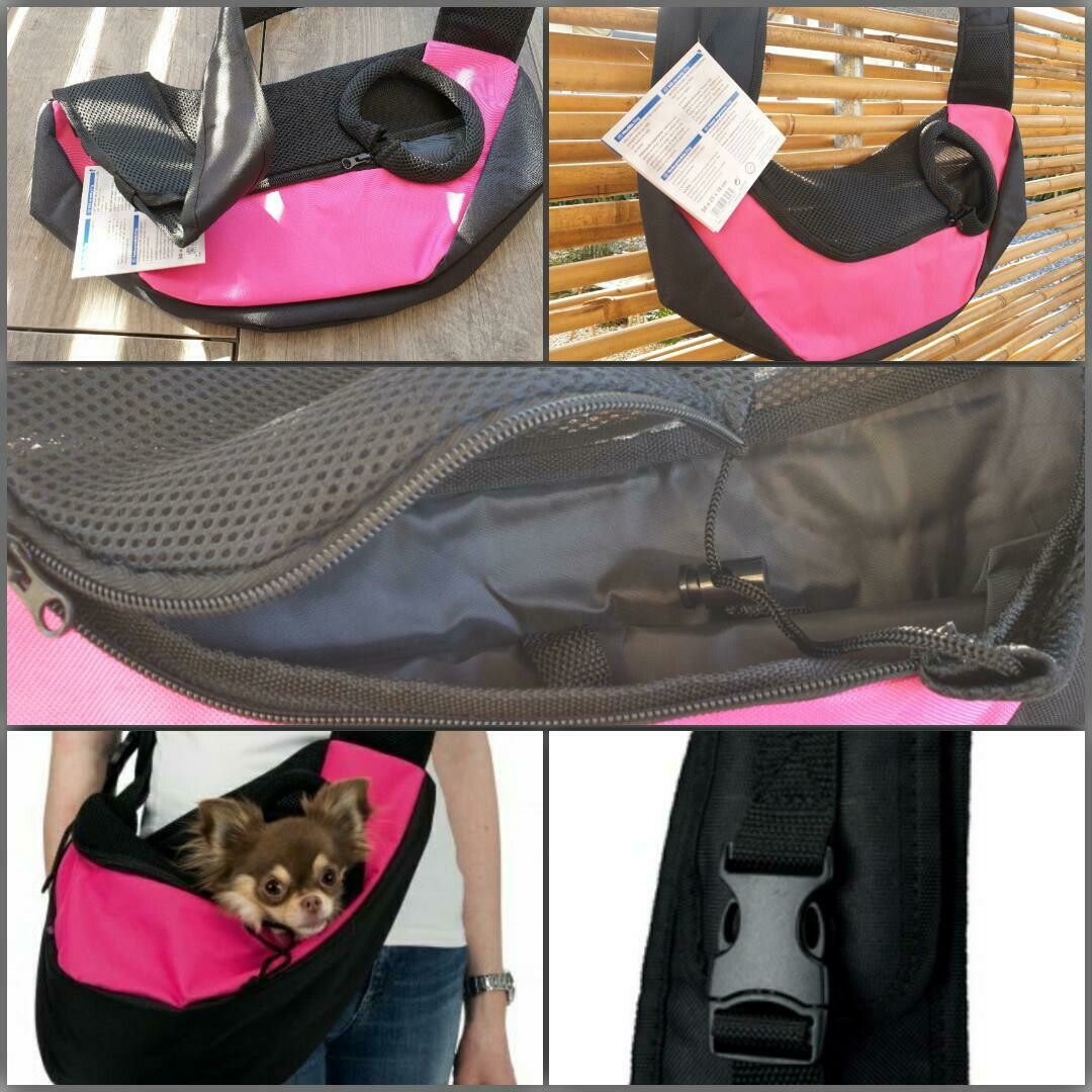 Fronttasche Sling pink/schwarz, 50 cm × 25 cm × 18 cm