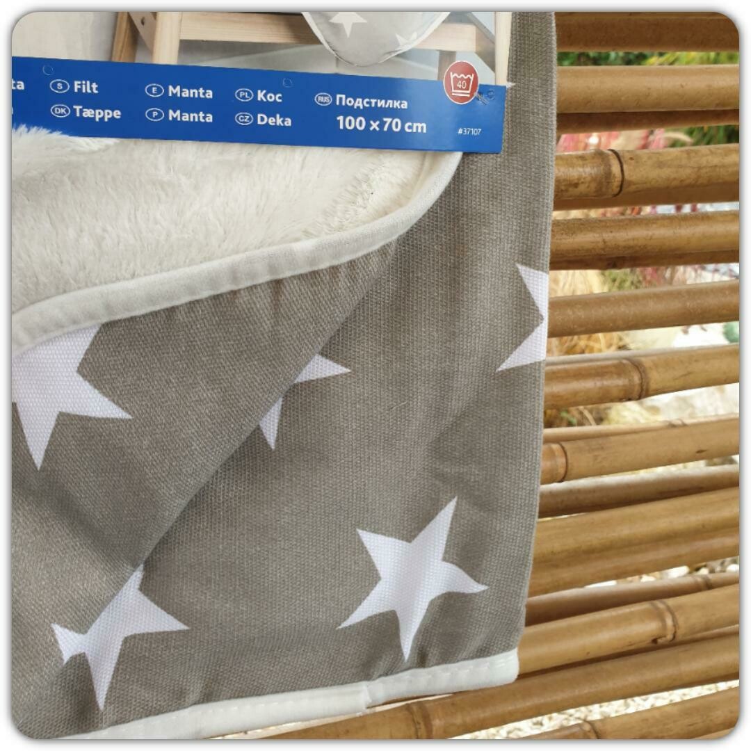 Decke Stars, 100 cm × 70 cm , taupe - weiß