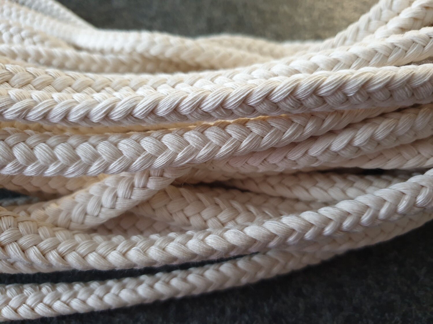 NATUR Baumwolle Hohlgeflecht, 5 Meter