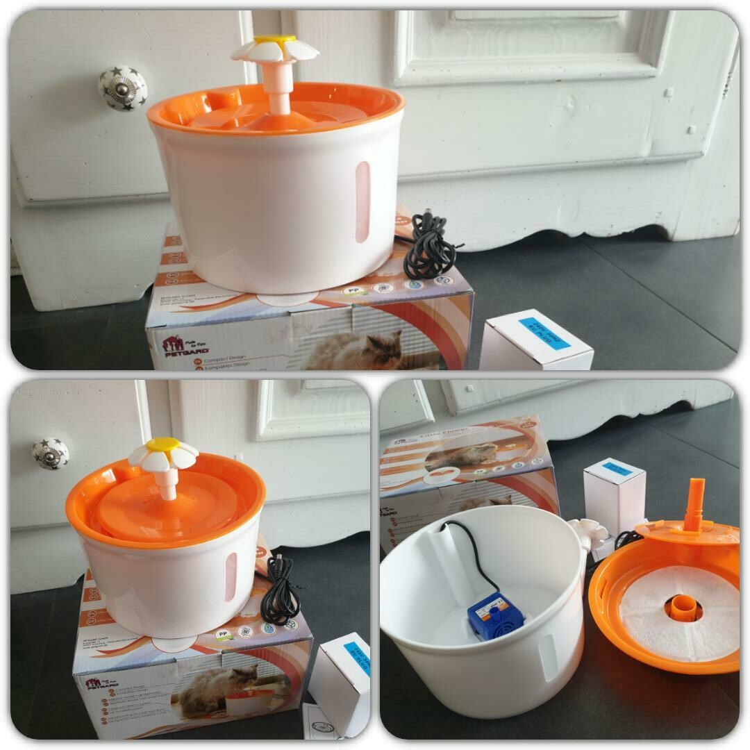 Trinkbrunnen LITTLE FLOWER weiss-orange 1,6 Liter