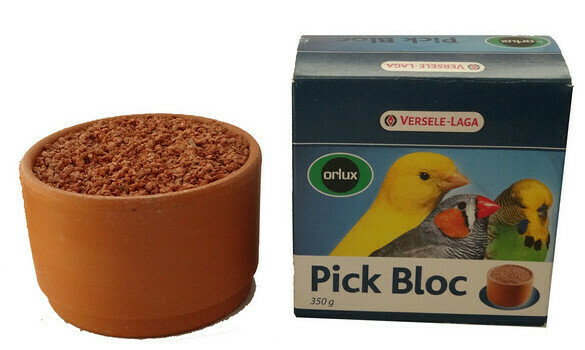 Vogelpickstein im Tonnapf Pick Bloc, 350 gramm / ORLUX
