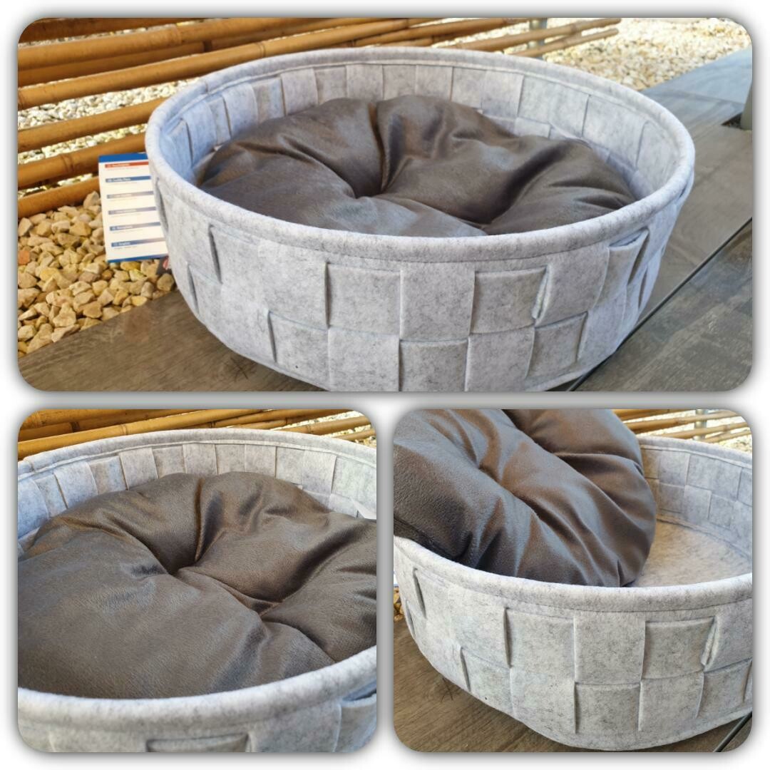 Bett Lennie grau, ø 40 cm