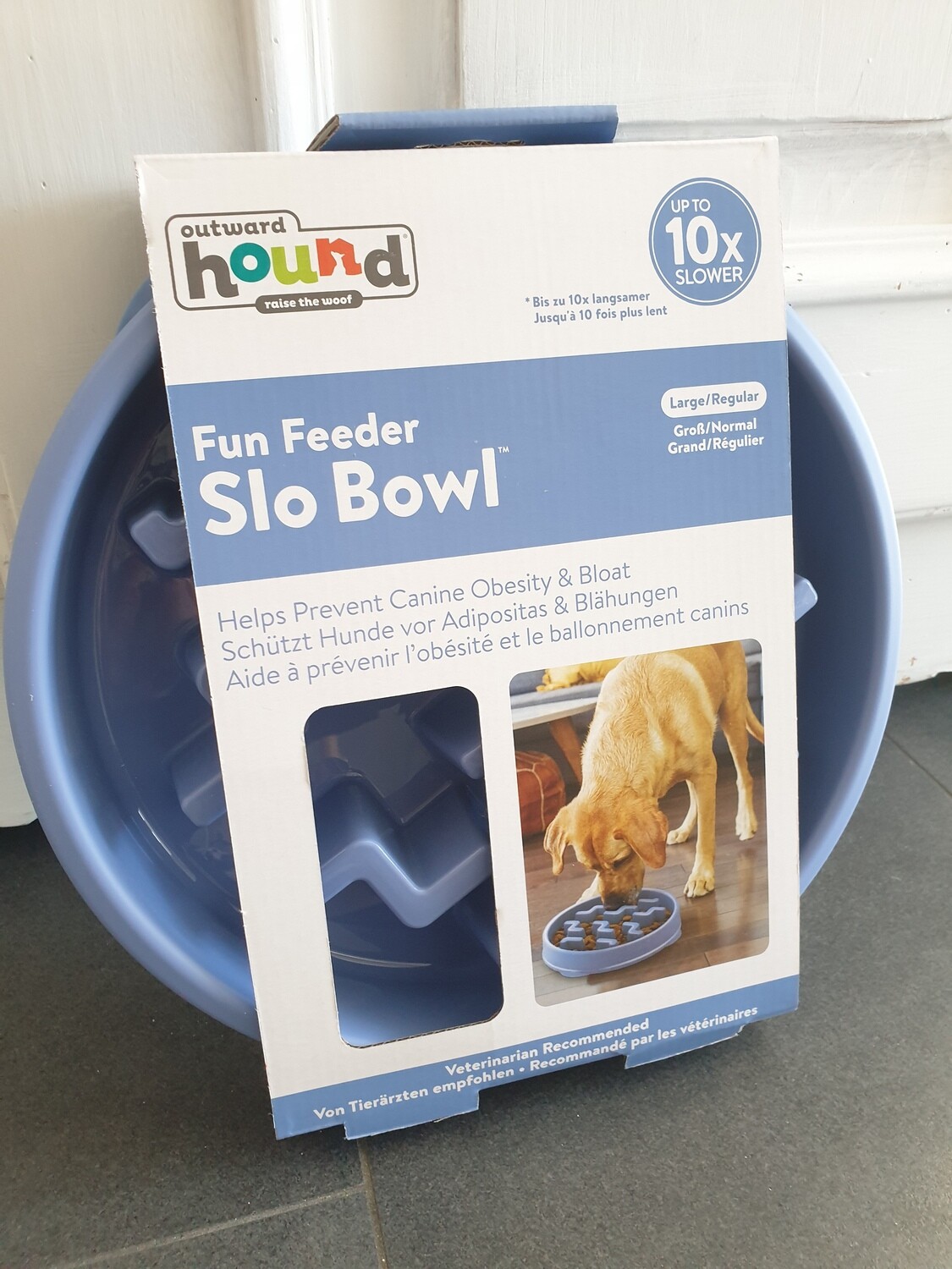 Outward Hound Fun Feeder Notch Blue LG / HIT