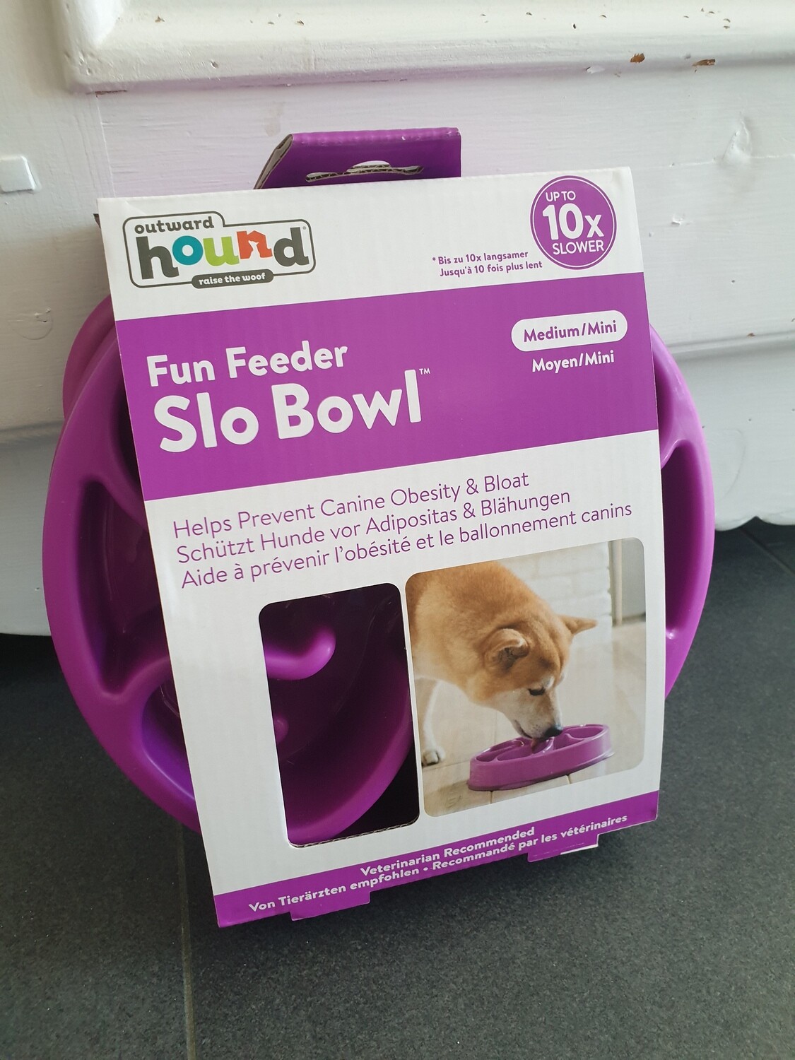 Outward Hound Fun Feeder Flower Purple MD / HIT