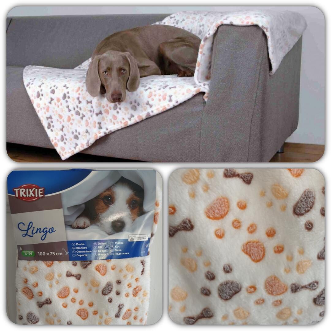 Decke Lingo, 100 cm x 75 cm, weiss/beige