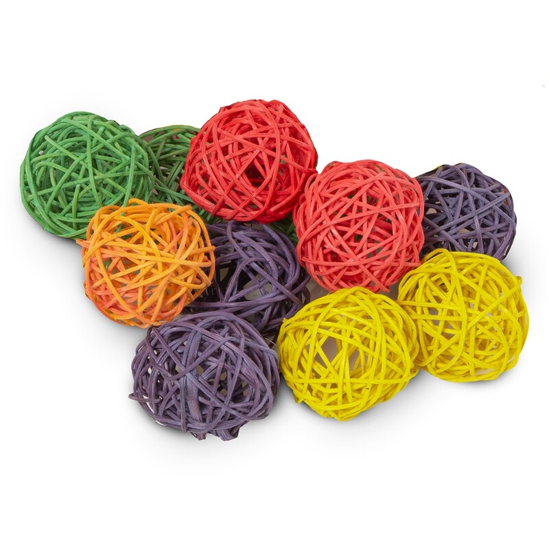DIY - bunte Weidenbälle XL für Vogelspielzeug im 10er Set