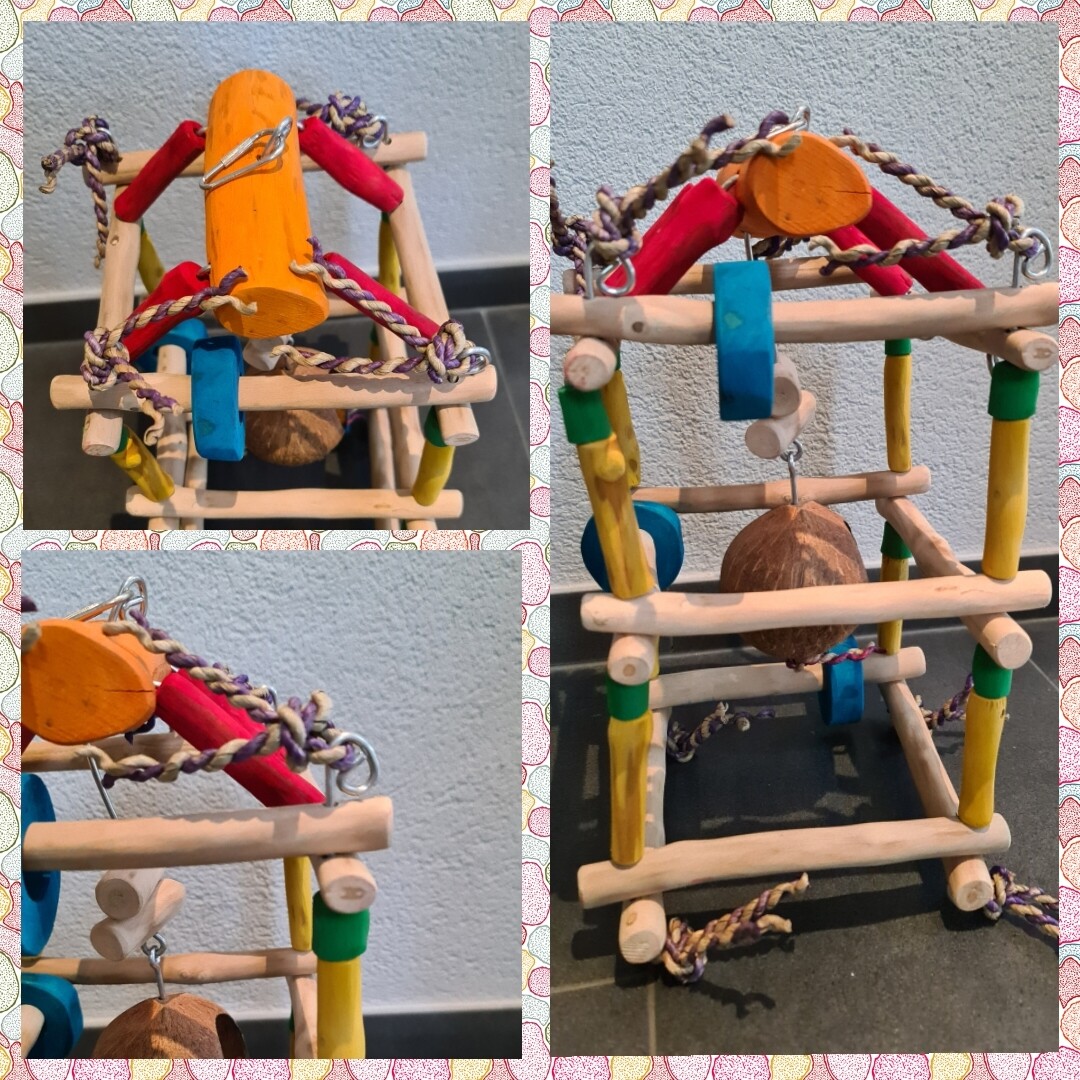 Vogelspielzeug Java-Tower - als Hängefreisitz für Wellensittiche